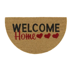 HAMAT Kokosmat Ruco Welcome Home Halfrond - 75x45cm - Naturel - Deurmat