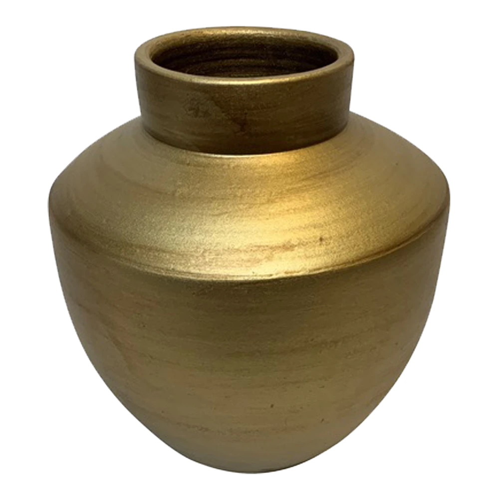 Vaas Creswell - D33 X H42cm - Mat Goud 2 Vaas Creswell - D33 X H42cm - Mat Goud - Afbeelding 2