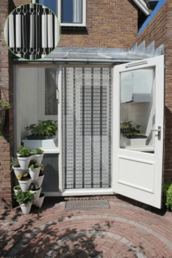 Vliegengordijn Banen - Wit/Zwart/Zilver - 100 X 232cm - Sun-Arts -Huiselijk Leven vliegengordijn banen wit zwart zilver 100 x 232cm sun arts 100 3