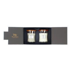 Woodwick Deluxe Gift Set Medium Candles Fireside & Linen - Geurkaars