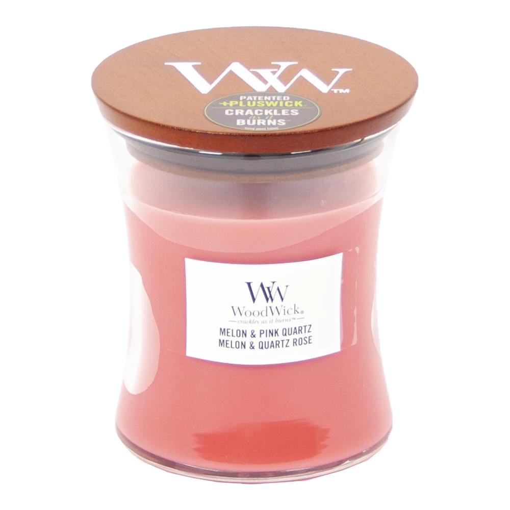 Woodwick Melon & Pink Quartz Mini Candle - Geurkaars 1 Woodwick Melon & Pink Quartz Mini Candle - Geurkaars