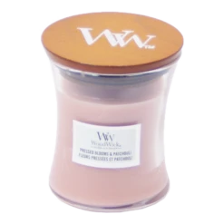 Woodwick Pressed Blooms & Patchouli Mini Candle - Geurkaars