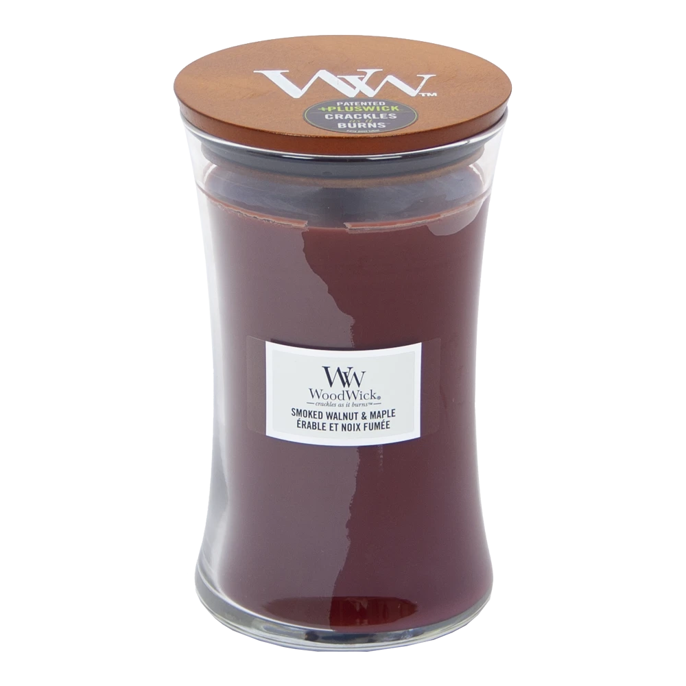 Woodwick Smoked Walnut & Maple Large Candle - Geurkaars 1 Woodwick Smoked Walnut & Maple Large Candle - Geurkaars