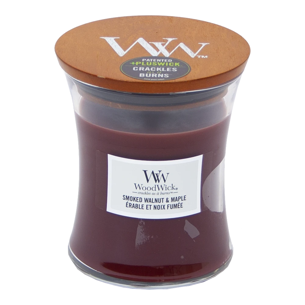 Woodwick Smoked Walnut & Maple Medium Candle - Geurkaars 1 Woodwick Smoked Walnut & Maple Medium Candle - Geurkaars