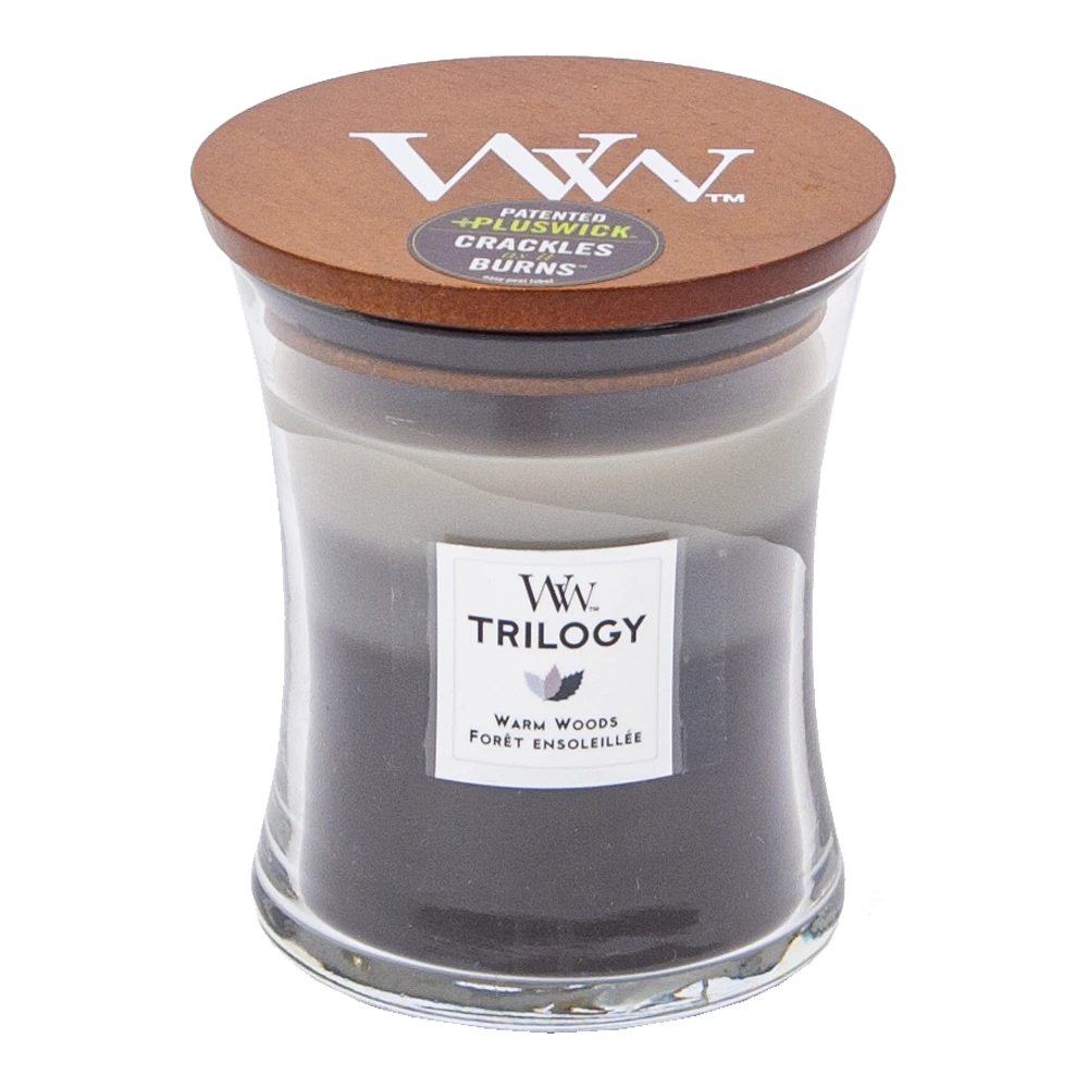 Woodwick Trilogy Warm Woods Medium Candle - Geurkaars 1 Woodwick Trilogy Warm Woods Medium Candle - Geurkaars