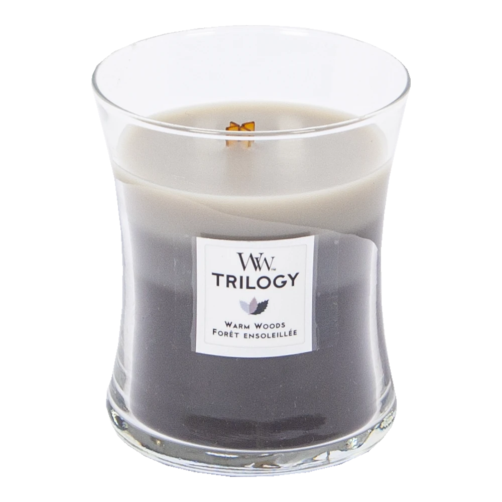 Woodwick Trilogy Warm Woods Medium Candle - Geurkaars 2 Woodwick Trilogy Warm Woods Medium Candle - Geurkaars - Afbeelding 2