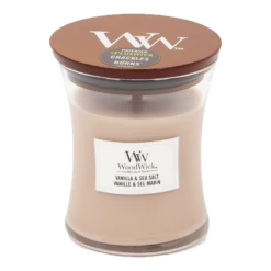 Woodwick Vanilla & Sea Salt Medium Candle - Geurkaars