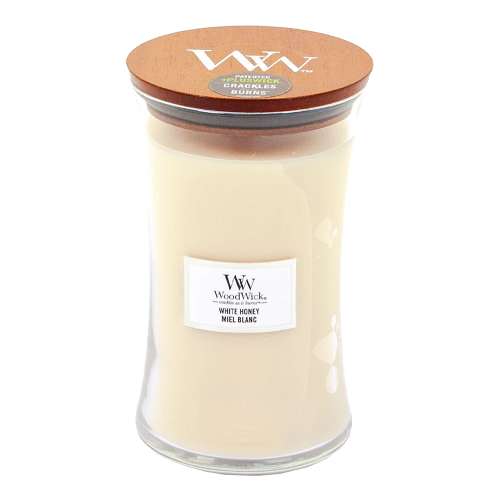 Woodwick White Honey Large Candle - Geurkaars 1 Woodwick White Honey Large Candle - Geurkaars