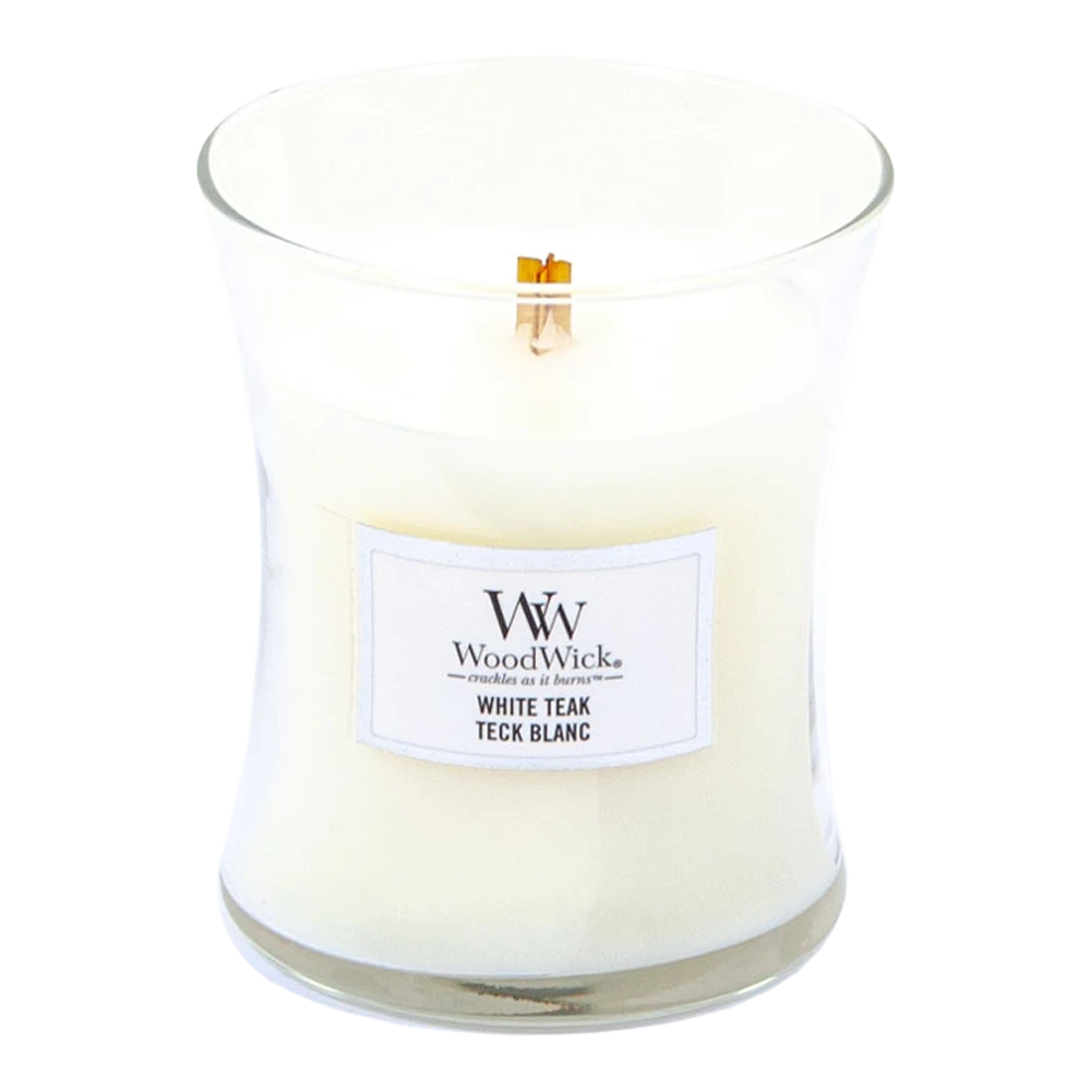 Woodwick White Teak Medium Candle - Geurkaars 2 Woodwick White Teak Medium Candle - Geurkaars - Afbeelding 2